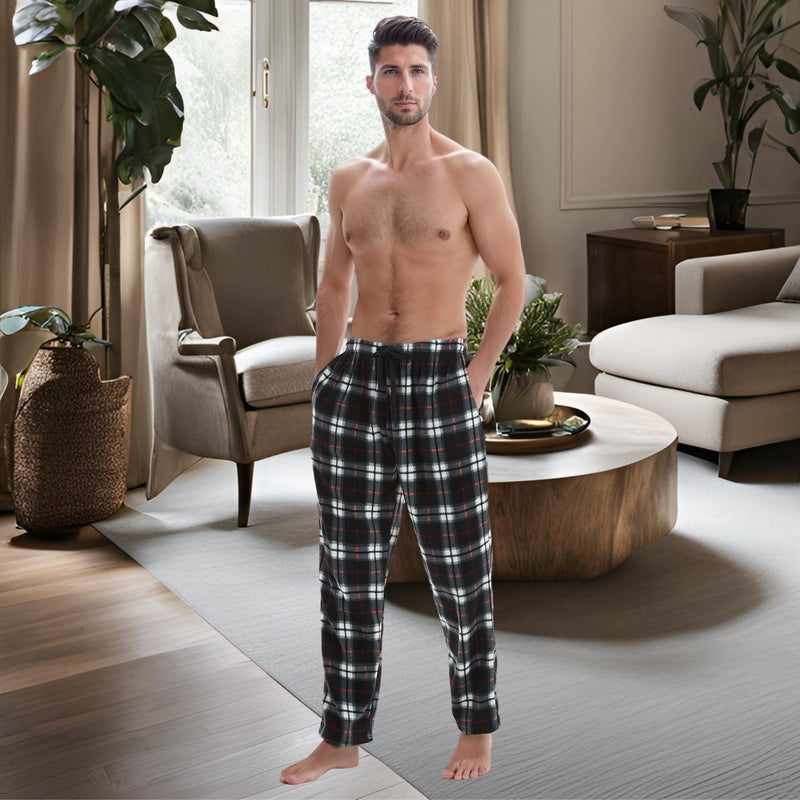 "Cozy Wars: Black vs. Red Men's Fleece Lounge Pants - Which Color Reigns Supreme?" - SaneShoppe