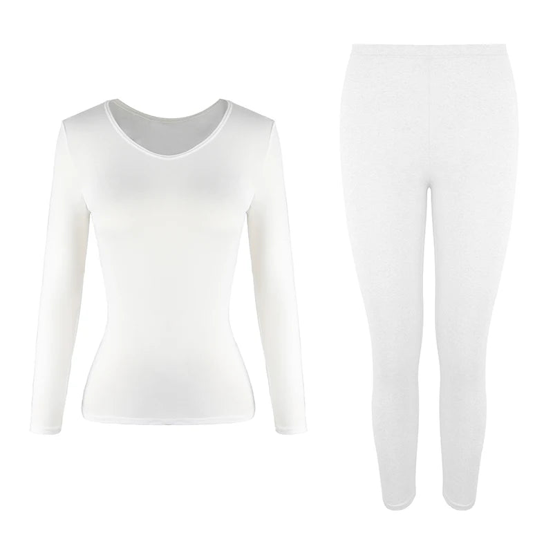SaneShoppe - Women's Fleece Lined Thermal Underwear Set Soft Top Bottom 2 Pieces.