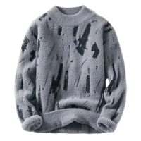 Fashion Sweaters/Male Loose Casual Knitted Pullover Round Neck Sweaters M-3XL
