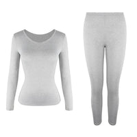 SaneShoppe - Women's Fleece Lined Thermal Underwear Set Soft Top Bottom 2 Pieces.