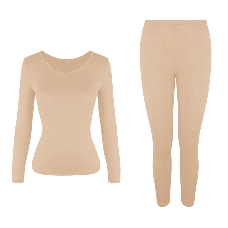 SaneShoppe - Women's Fleece Lined Thermal Underwear Set Soft Top Bottom 2 Pieces.