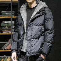 Men's Black Hooded Parka, High Quality Winter Jacket