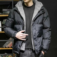 Men's Black Hooded Parka, High Quality Winter Jacket