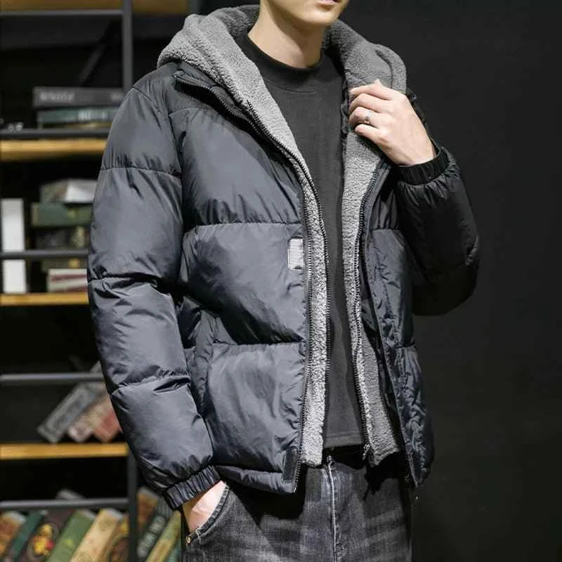 Men's Black Hooded Parka, High Quality Winter Jacket