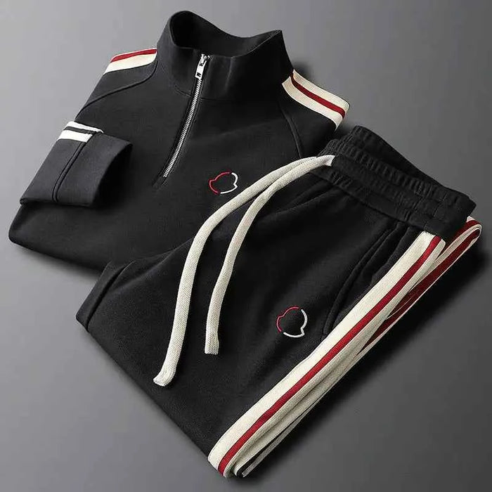 New Fashion Men's Casual Sports Two-Piece Set for Spring Autumn Hoodie Sweatpants Side Stripe Trendy Knit 3D Printed for Winter