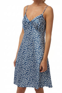 Ladies Satin Chemise Size 8 to 20 in Petit Fleur Print with Faggotting Trim