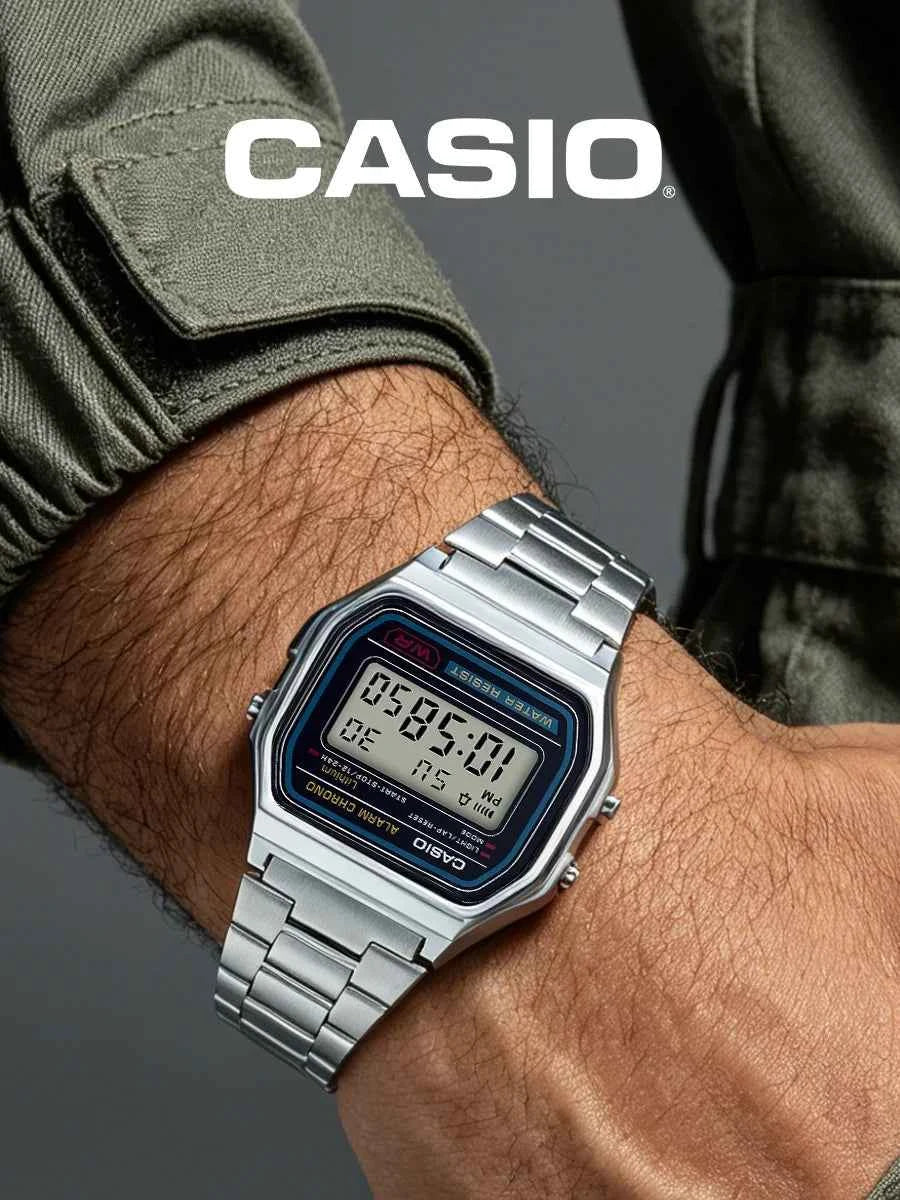 CASIO  Vintage Digital Watch Men Women Stainless Steel Band Waterproof Wristwatch Casual Daily Party Festival Birthday Gif