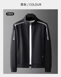Men's Cotton Sports Suit Set – Stylish Stand Collar Sweatshirt and Casual Cardigan Pants