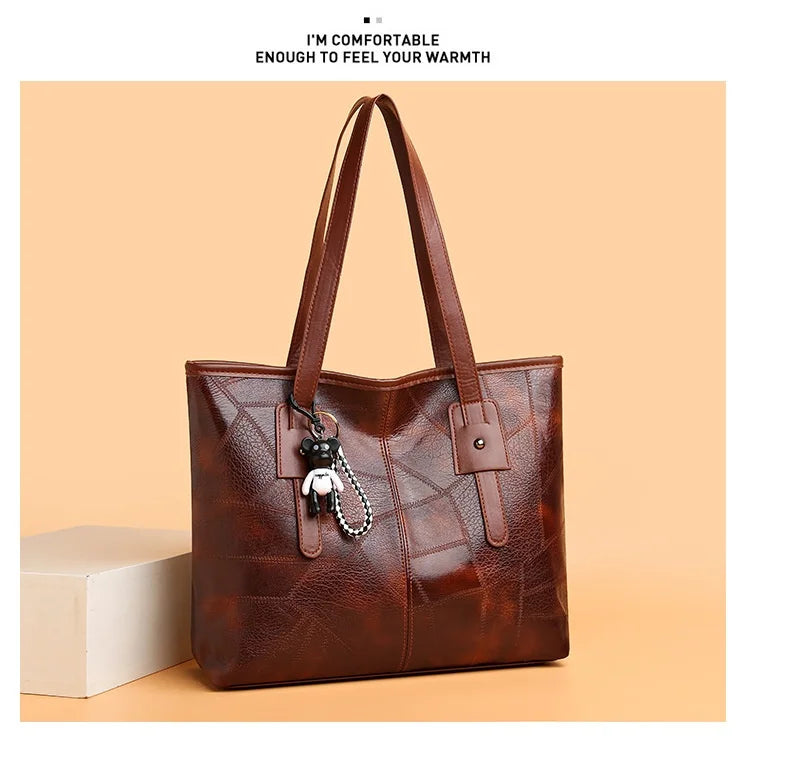 Trendy Large Capacity Tote Bag for Women - Horizontal Square Zipper Single Shoulder Handbag