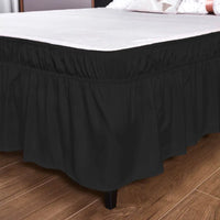 1PC Ruffled Bed Skirts with Ruffles - Double Layers, 200cm x 180/120cm, Wrinkle & Fade Resistant Fabric