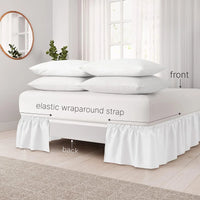 Adjustable Bed Skirt - Elastic Wrap Around, Wrinkle Free & Fade Resistant, Full Size for Women, Men, Kids & Teens Bedding