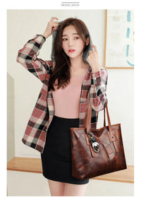 Trendy Large Capacity Tote Bag for Women - Horizontal Square Zipper Single Shoulder Handbag