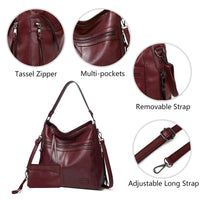 Women Designer Shoulder Bags - Large Leather Shoulder Handbags for Travel & Weekend Outdoor Use