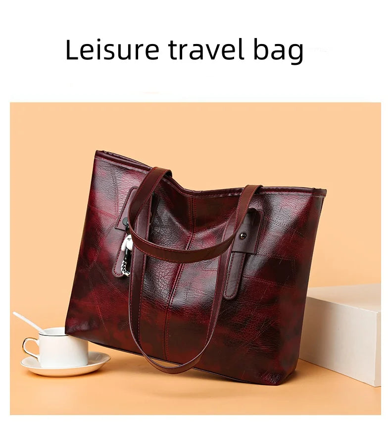 Trendy Large Capacity Tote Bag for Women - Horizontal Square Zipper Single Shoulder Handbag