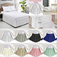 Adjustable Bed Skirt - Elastic Wrap Around, Wrinkle Free & Fade Resistant, Full Size for Women, Men, Kids & Teens Bedding