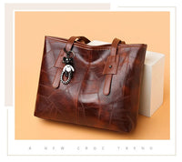 Trendy Large Capacity Tote Bag for Women - Horizontal Square Zipper Single Shoulder Handbag