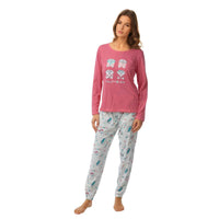 Women's Pyjamas Long Sleeved Loungewear Nightwear in blue and coral - SaneShoppe