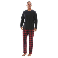 Men's Thermal Fleece Lounge Set with Cozy Check Cotton Pants