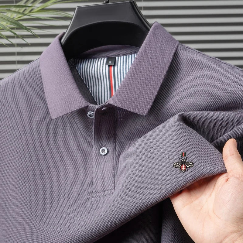 SaneShoppe-Men's Luxury Embroidered Polo Shirt - High-Quality 100% Cotton - Summer Casual Fashion