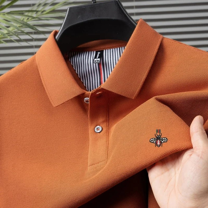 SaneShoppe-Men's Luxury Embroidered Polo Shirt - High-Quality 100% Cotton - Summer Casual Fashion