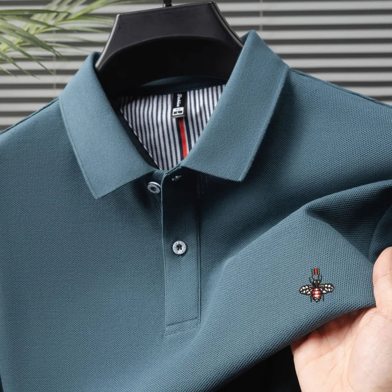 SaneShoppe-Men's Luxury Embroidered Polo Shirt - High-Quality 100% Cotton - Summer Casual Fashion
