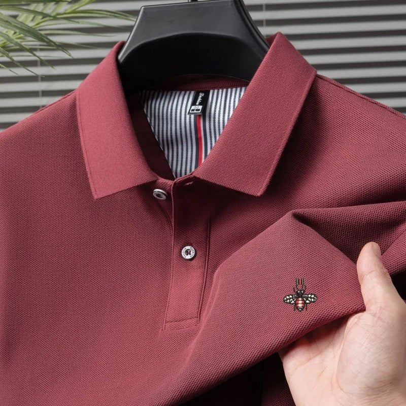 SaneShoppe-Men's Luxury Embroidered Polo Shirt - High-Quality 100% Cotton - Summer Casual Fashion