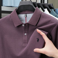 SaneShoppe-Men's High-End Designer Brand 3D Embroidered Polo Tee - 2025 Summer Collection