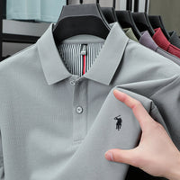SaneShoppe-Men's High-End Designer Brand 3D Embroidered Polo Tee - 2025 Summer Collection