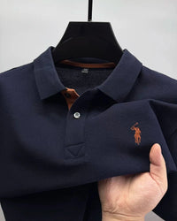 SaneShoppe-Luxury Men's Cotton Polo Shirt with Embroidered Horse Logo