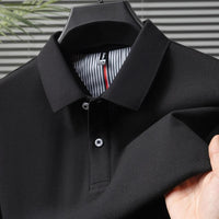 SaneShoppe-Men's Classic Polo Shirt: High-End Business & Leisure Wear, 100% Cotton for Daily Comfort