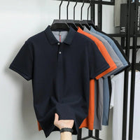 SaneShoppe-Men's Classic Polo Shirt: High-End Business & Leisure Wear, 100% Cotton for Daily Comfort