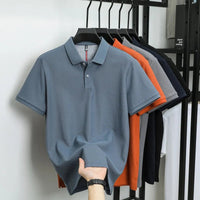 SaneShoppe-Men's Classic Polo Shirt: High-End Business & Leisure Wear, 100% Cotton for Daily Comfort