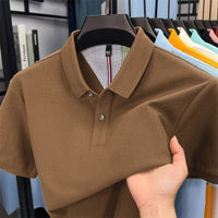 SaneShoppe-Men's Summer Polo Shirt: Breathable Cotton, Korean Style, Business Casual
