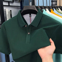SaneShoppe-Men's Summer Polo Shirt: Breathable Cotton, Korean Style, Business Casual