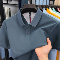 SaneShoppe-Men's Summer Polo Shirt: Breathable Cotton, Korean Style, Business Casual