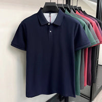 SaneShoppe-Men's Summer Polo Shirt: Breathable Cotton, Korean Style, Business Casual