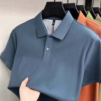 SaneShoppe-Men's Summer Polo Shirt: Breathable Cotton, Korean Style, Business Casual