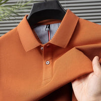 SaneShoppe-High-Quality Men's Polo Shirt: Summer Fashion Solid Color Striped T-Shirt