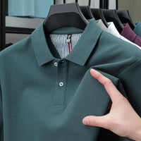 SaneShoppe-High-Quality Men's Polo Shirt: Summer Fashion Solid Color Striped T-Shirt