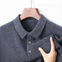 SaneShoppe - 100% Wool. High - quality Men's Warm Sweater, Business Casual Stretchable POLO Shirt, Fall/winter Pullover Knitted Sweater.