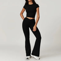 SaneShoppe-Women's Yoga Set: Crop Top, Bra, Leggings - Fitness Gym Sportswear