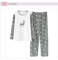 SaneShoppe 2 Sets of Men Pajamas Set of Long - Sleeved Long Trousers Students Sleepwear Homewear Cartoon O - Neck Striped Nightwear Loungewear