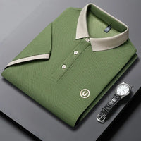 SaneShoppe-2024 Men's Embroidered Cotton Business POLO Shirt - Comfortable & Breathable