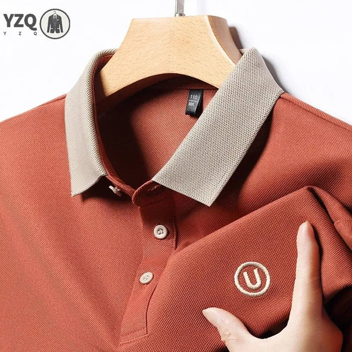 SaneShoppe-2024 Men's Embroidered Cotton Business POLO Shirt - Comfortable & Breathable