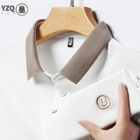 SaneShoppe-2024 Men's Embroidered Cotton Business POLO Shirt - Comfortable & Breathable