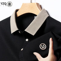 SaneShoppe-2024 Men's Embroidered Cotton Business POLO Shirt - Comfortable & Breathable