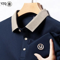 SaneShoppe-2024 Men's Embroidered Cotton Business POLO Shirt - Comfortable & Breathable