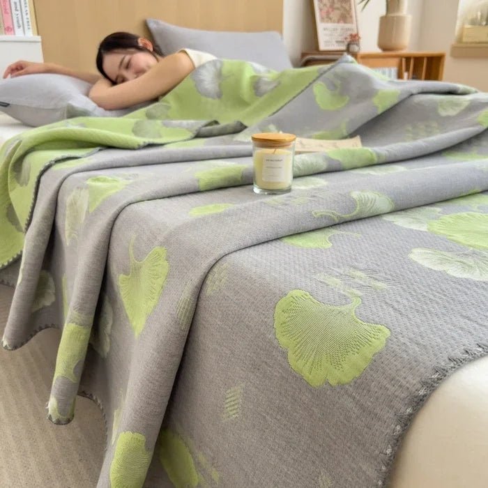 SaneShoppe - 2025 new cotton jacquard three - layer yarn wool towel quilt pure cotton blanket sofa cover blanket shawl blanket