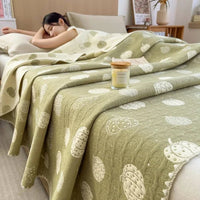 SaneShoppe - 2025 new cotton jacquard three - layer yarn wool towel quilt pure cotton blanket sofa cover blanket shawl blanket