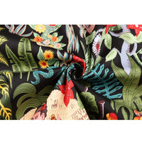 SaneShoppe - 2025 Summer Cotton Vintage Midi Party Dress Short Sleeve 4XL Robe Femme Swing 1950s Retro Floral Print Green Rockabilly Dresses